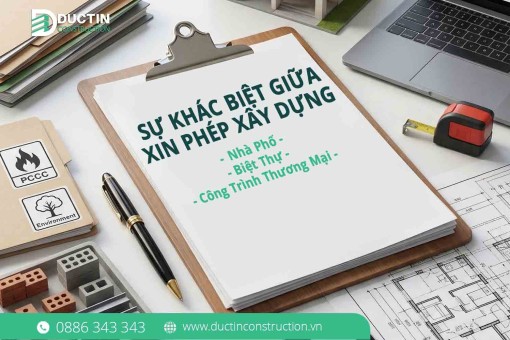 Sự khác biệt giữa xin phép xây dựng Nhà phố, Biệt thự & Công trình thương mại