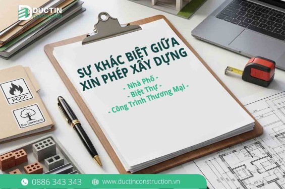 Sự khác biệt giữa xin phép xây dựng Nhà phố, Biệt thự & Công trình thương mại