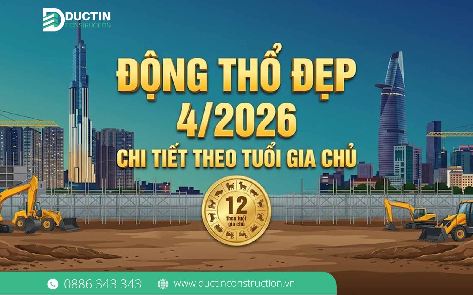 Xem ngày tốt động thổ, làm nhà tháng 4/2026 chi tiết theo tuổi gia chủ