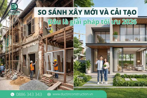 So sánh xây mới và cải tạo: Đâu là giải pháp tối ưu nhất năm 2026?