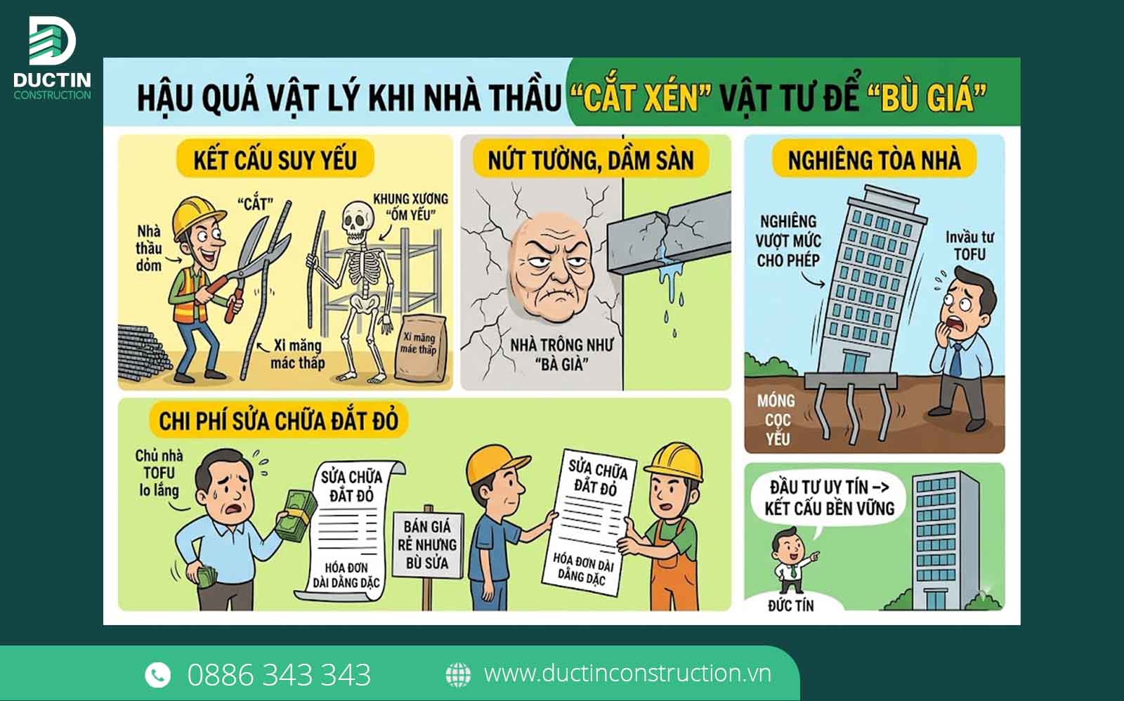 hau qua vat li khi xay nha
