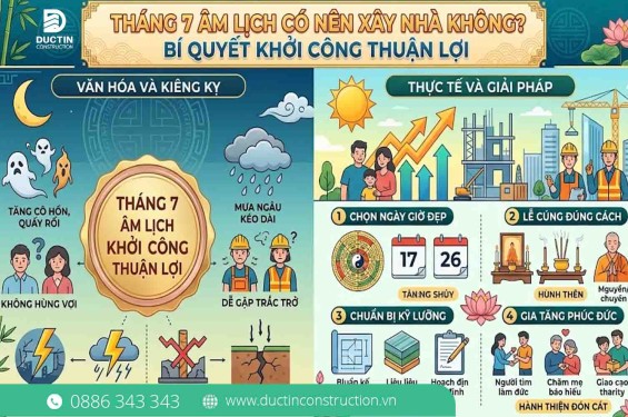 Tháng 7 âm lịch có nên xây nhà không? Bí quyết khởi công thuận lợi