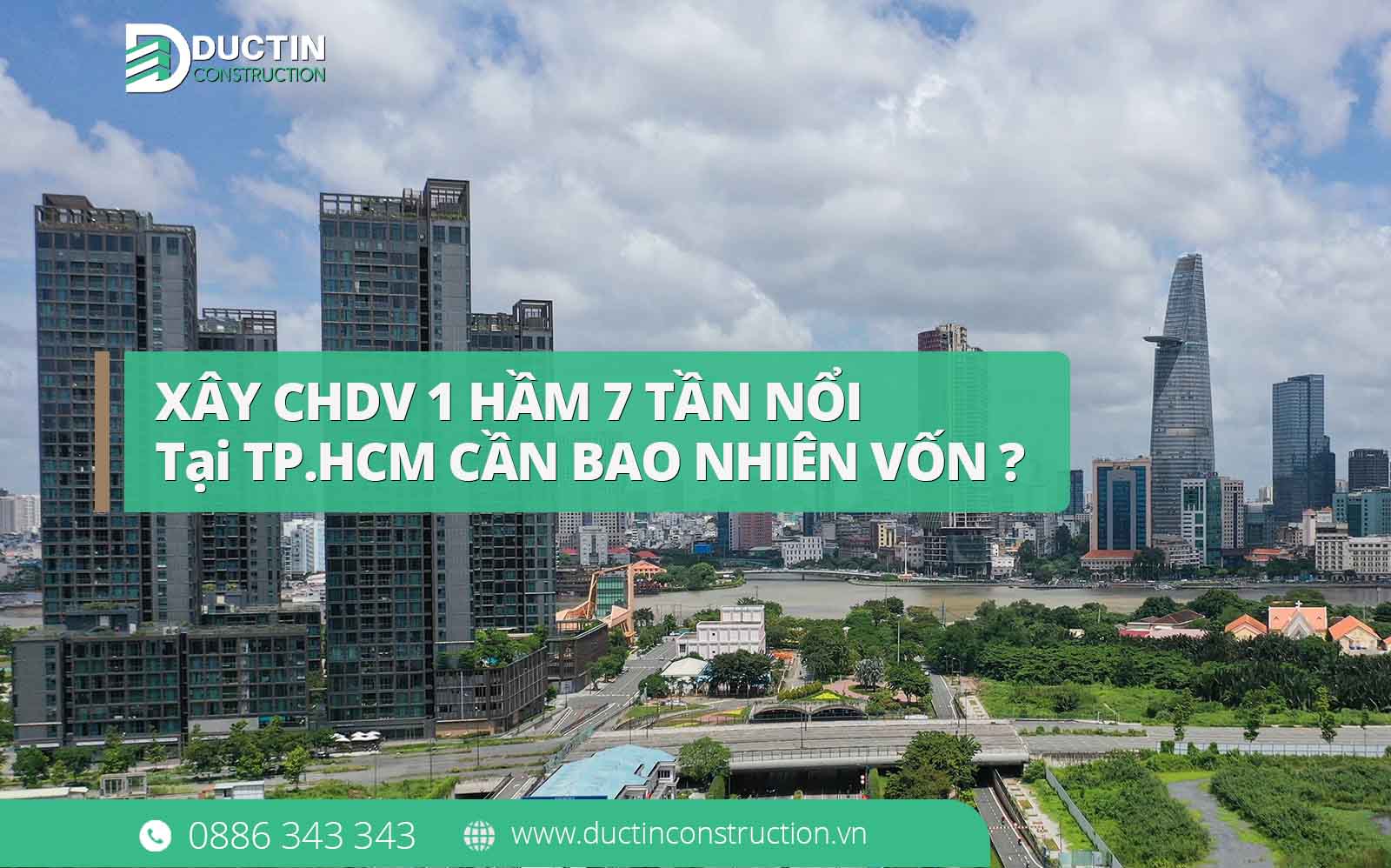 Xây căn hộ dịch vụ 1 hầm 7 tầng nổi tại Thành phố Hồ Chí Minh cần bao nhiêu vốn?