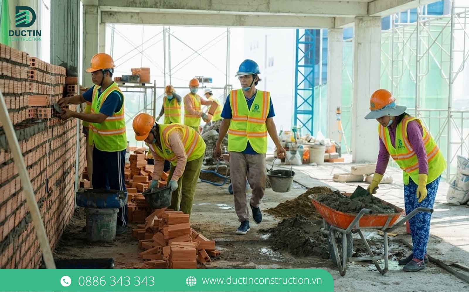 quy trinh lam viec của duc tin construction