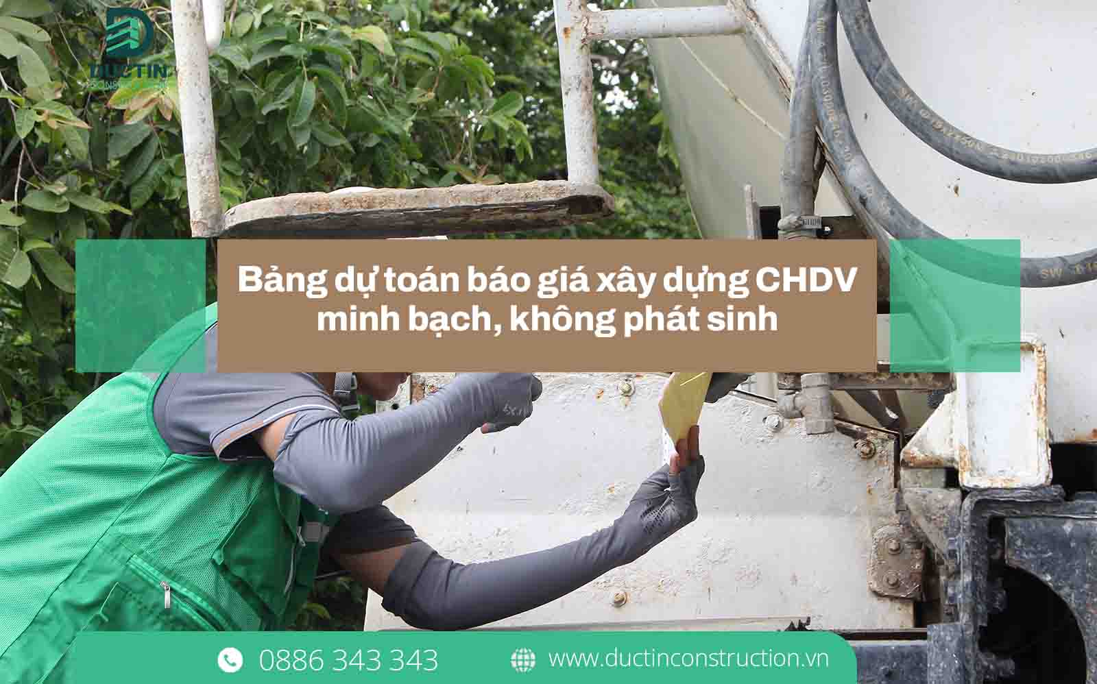 Bảng dự toán báo giá xây dựng CHDV minh bạch, không phát sinh [Cập nhật mới nhất]