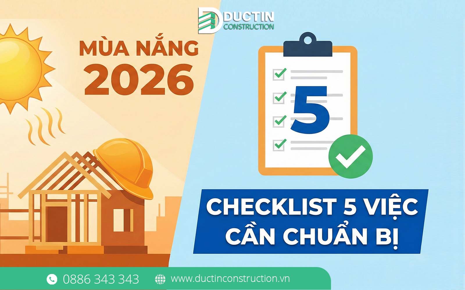 Checklist 5 việc cần chuẩn bị trước khi khởi công xây nhà mùa nắng 2026
