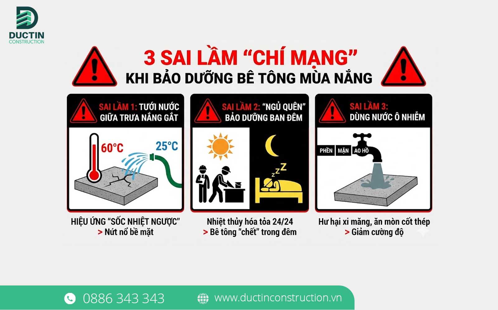 sai lam khi bao duong be tong